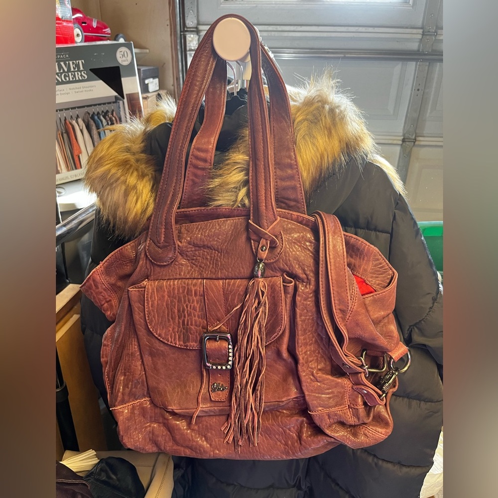 Jenrigo Purple Leather Tote Bag